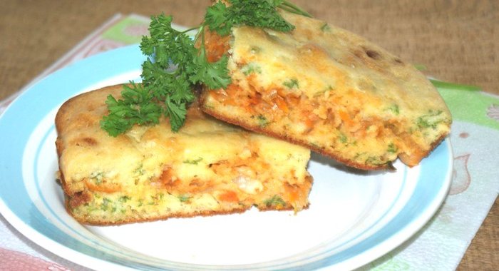 Заливной пирог с капустой