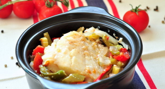 Треска с овощами