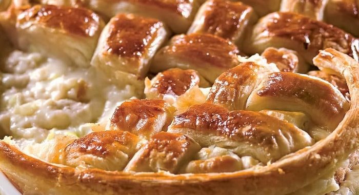 Пирог с курицей и пореем