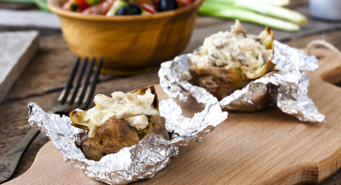 Печеный картофель с грибами