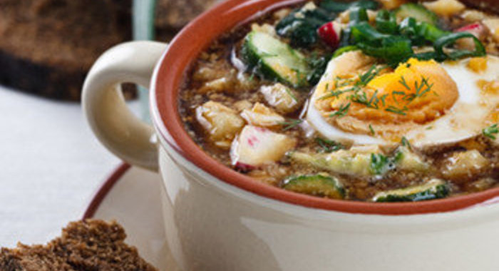 Окрошка мясная на квасе