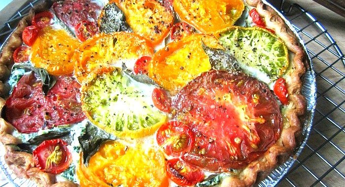 Пирог с рикоттой и помидорами