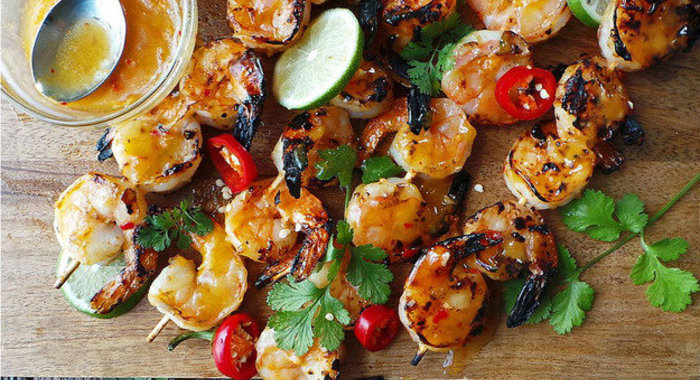 Креветки на гриле
