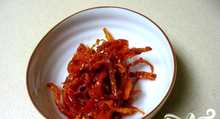 Сушёные кальмары в соусе