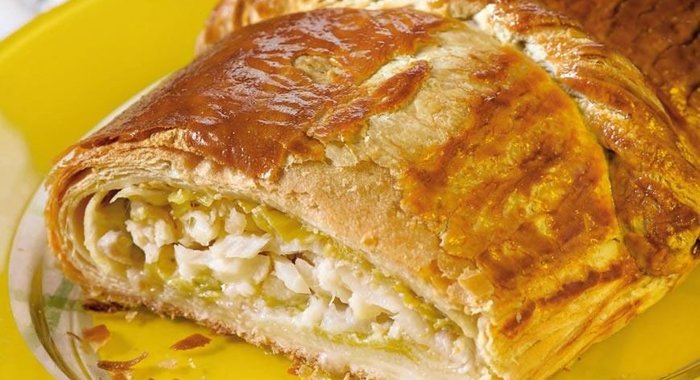 Средиземноморский пирог с треской и луком-пореем