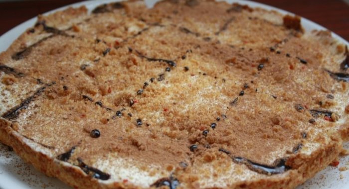 Песочный кокосовый пирог с нежным кремом-суфле