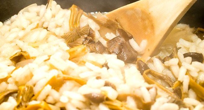 Ризотто с лисичками и луком-шалотом