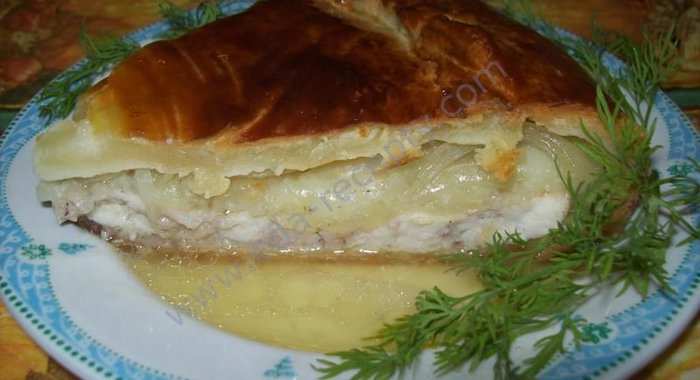 Татарский пирог с мясом и картофелем