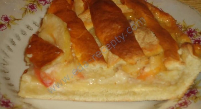 Сметанный яблочный пирог