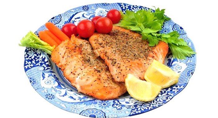 Жареный лосось