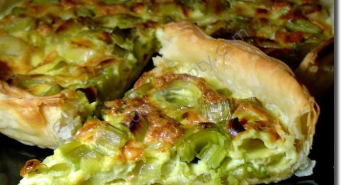 Пирог с луком-пореем