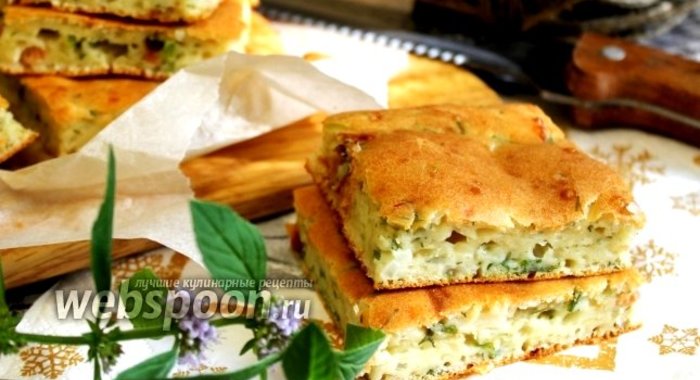 Пирог наливной с копчёной рыбой