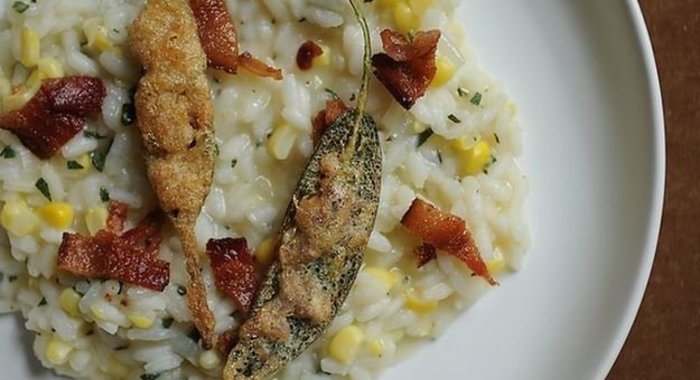 Ризотто с кукурузой и анчоусами