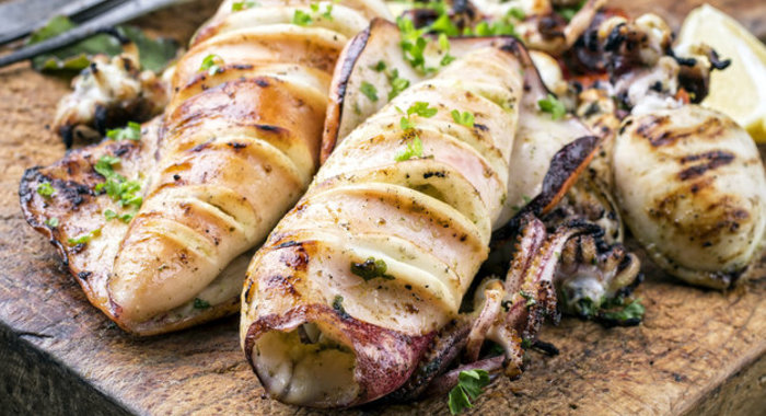 Кальмары на гриле