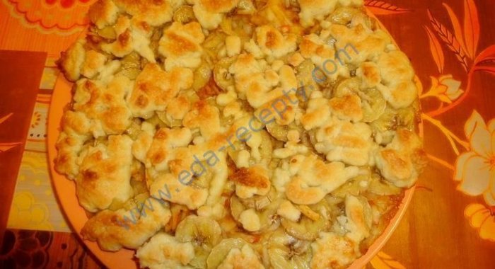 Тертый пирог с яблоками грушами бананами