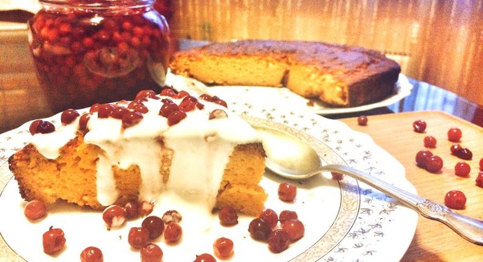 Осенний пирог из нутовой муки