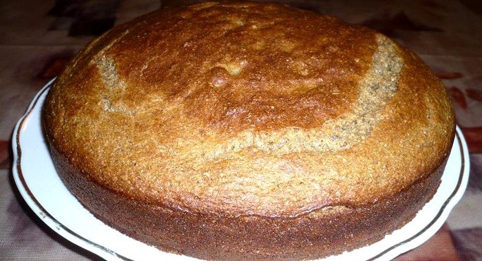 Пирог с бананами и отрубями
