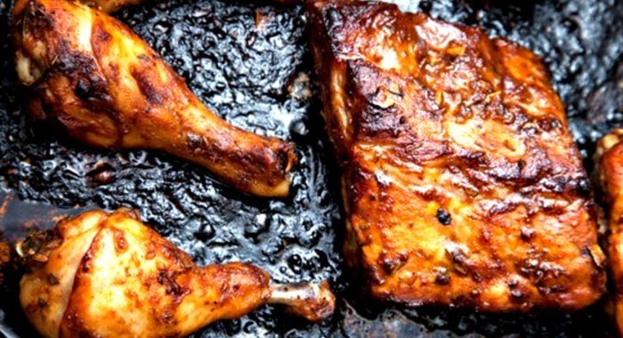 Цыленок с перцем чипотле, корицей и сахаром