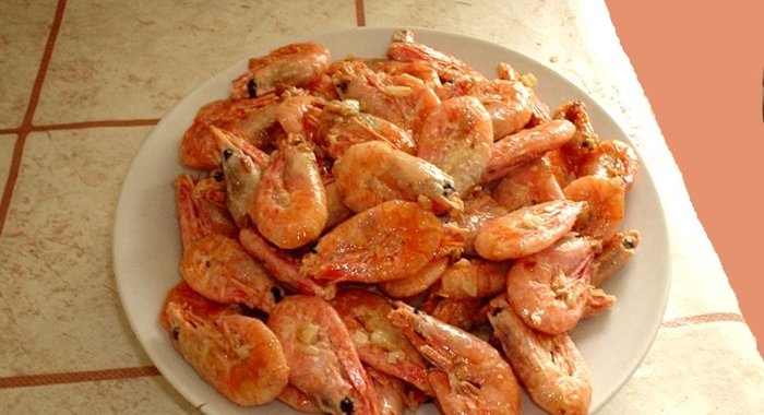 Жареные креветки в панцире