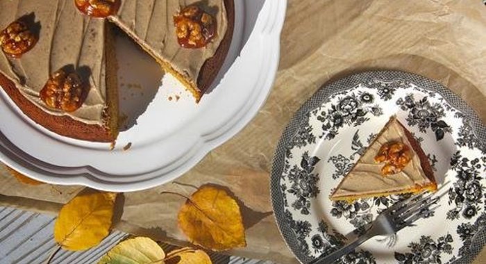 Тыквенный пирог с кремом из коричневого масла