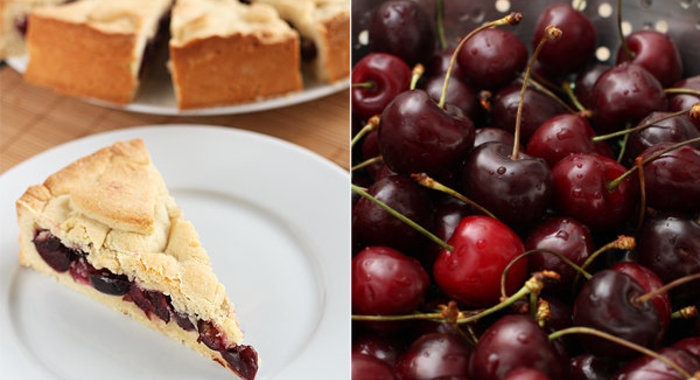 Баскский пирог с черешней