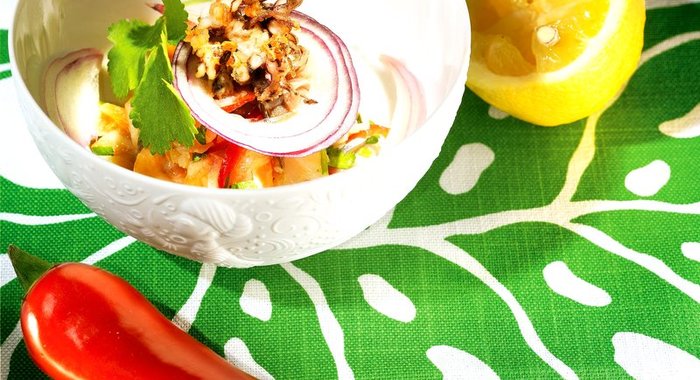 Севиче из скумбрии и лосося