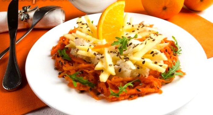 Салат из редьки с апельсиновым соусом