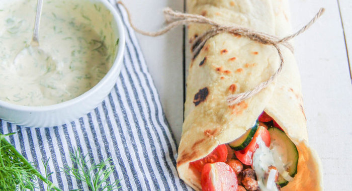 Шаверма с нутом и овощами