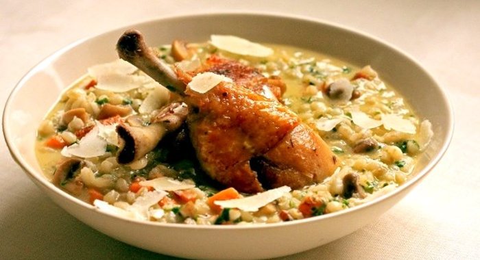 Гарнир из перловки с овощами