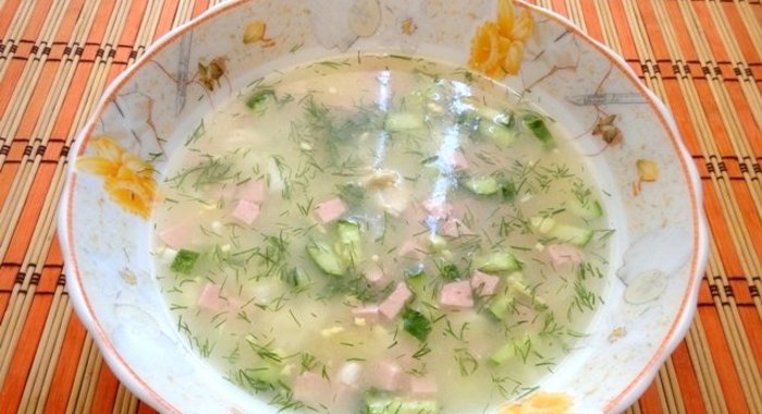 Окрошка на бульоне