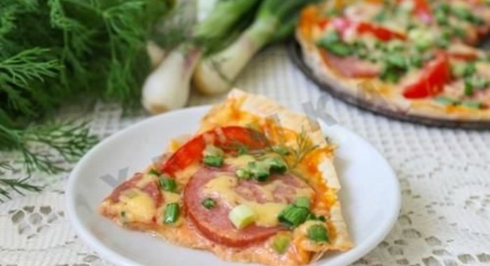 Пицца из лаваша в духовке