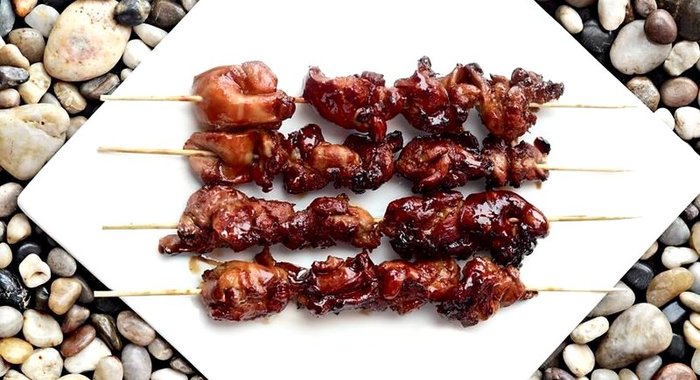 Шашлычки якитори из цесарки