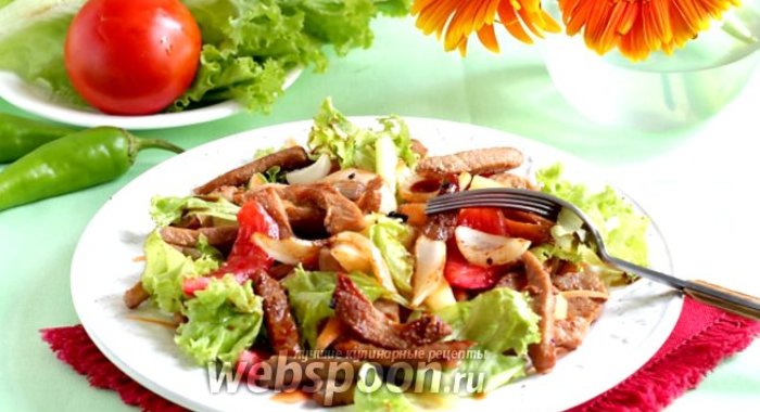 Салат со свининой Терияки