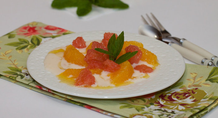 Цитрусовый салат с имбирем