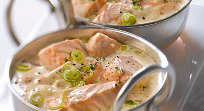 Лосось в сливках