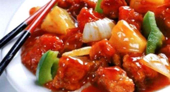 Курица с овощами в кисло-сладком соусе