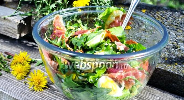 Салат из листьев одуванчика