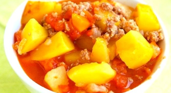 Овощное рагу с фаршем