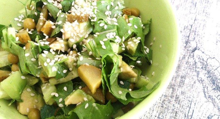 Веганский зеленый салат