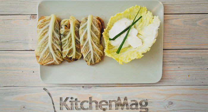 Вегетарианские голубцы с картофелем и грибами