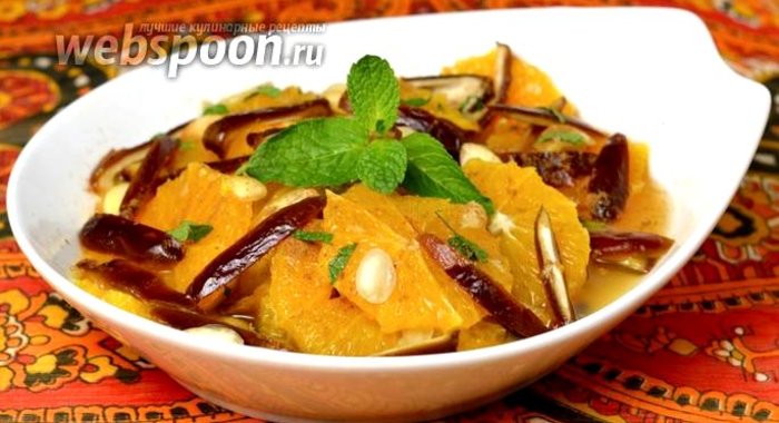 Марокканский апельсиновый салат с финиками