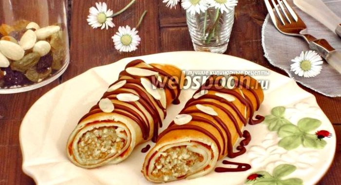 Блинчики на коньяке с ореховой начинкой