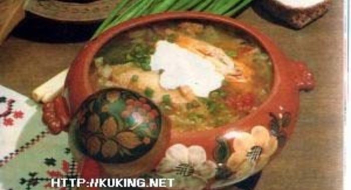 Щи сборные в горшочках