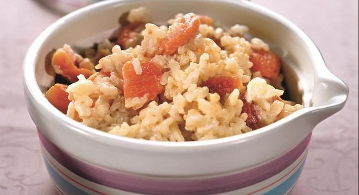 Рисовая каша с курагой и апельсиновым соком