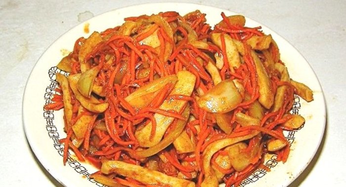 Хе из моркови и кальмаров