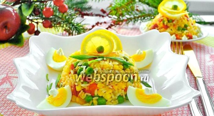 Тёплый салат с овощами и рисом «Краски лета»