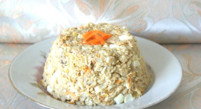 Рыбный салат с рисом