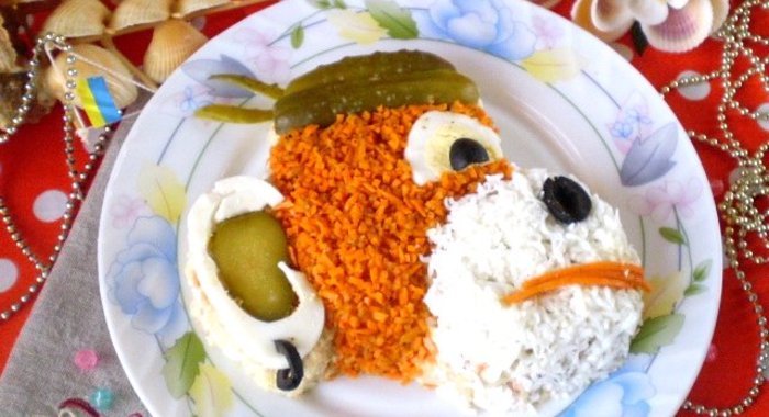 Салат Обезьянка с корейской морковкой