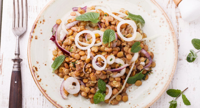 Чечевица в мятном соусе