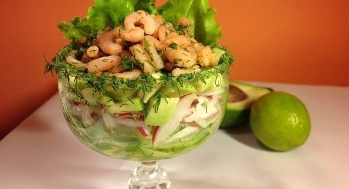 Салат-коктейль с креветками
